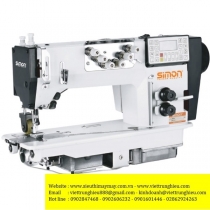 SM-322 máy móc xích Simon ,máy 2 kim móc xích điện tử cắt chỉ tự động ,có trợ lực ,motor liền trục