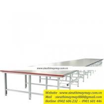 EDA ,chân bàn trải vải,cạnh bàn bọc Inox ,chiều rộng 2130mm hoặc 2330mm ,chiều dài 1200mm