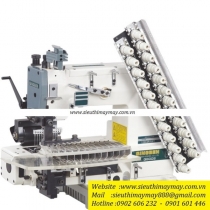 QB008-12064P-VPT máy nhiều kim Qingben ,máy 12 kim ,khoảng cách kim 6.4mm có bộ cữ may xếp ly